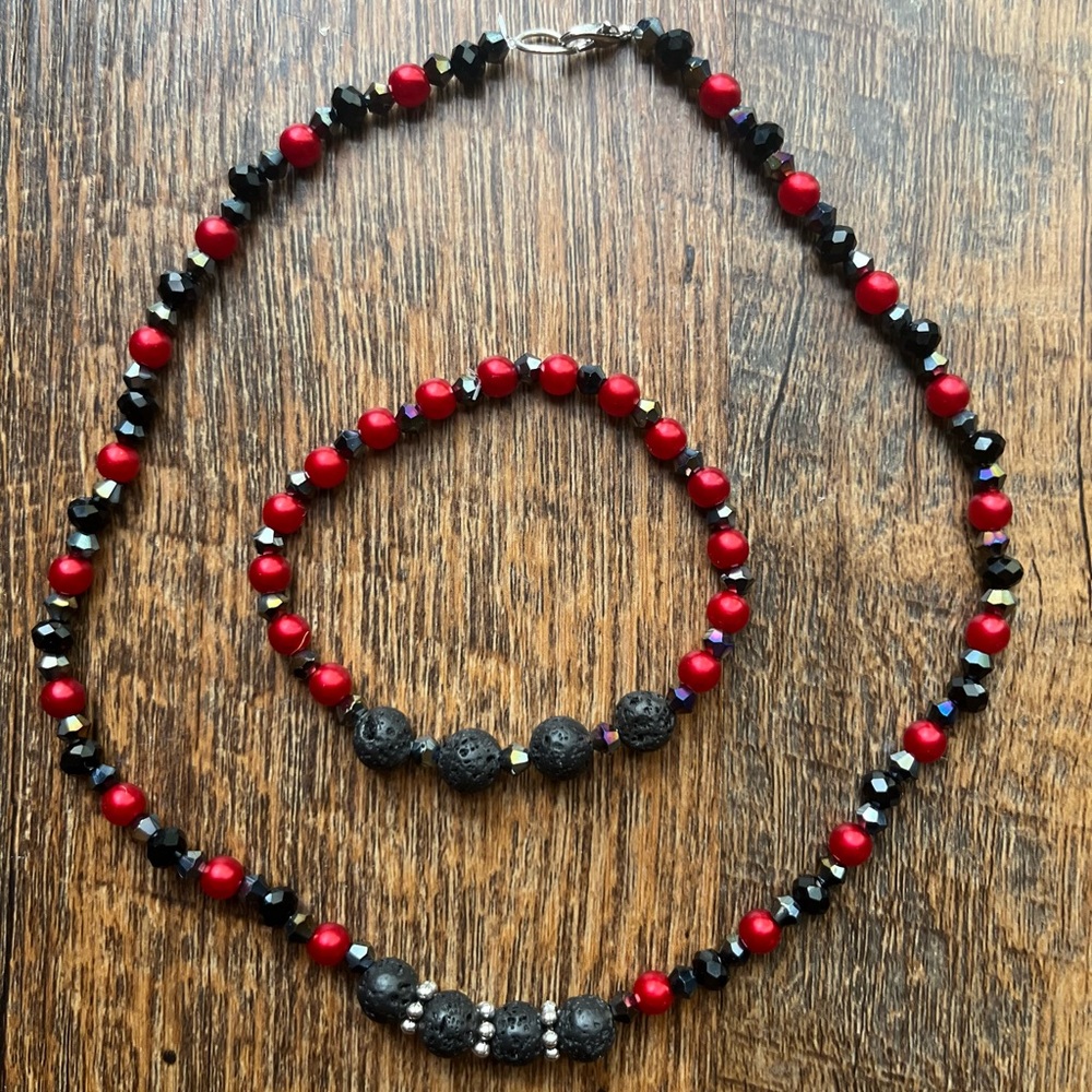 Lava bead essential oil necklace and bracelet original